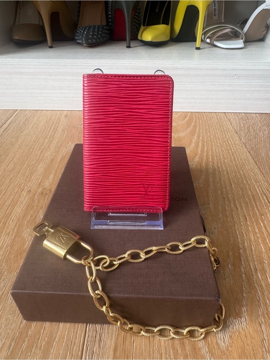 Louis Vuitton Accessories - LV Red Textured Leather Card Holder